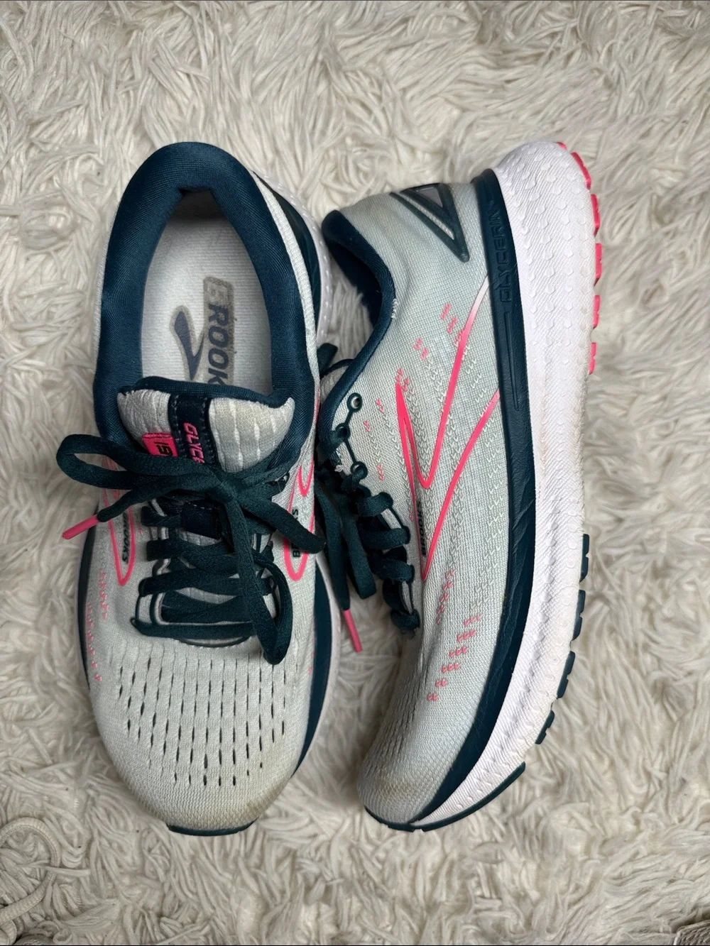 Brooks Women's Neutral Running Shoes - White with Pink and Navy